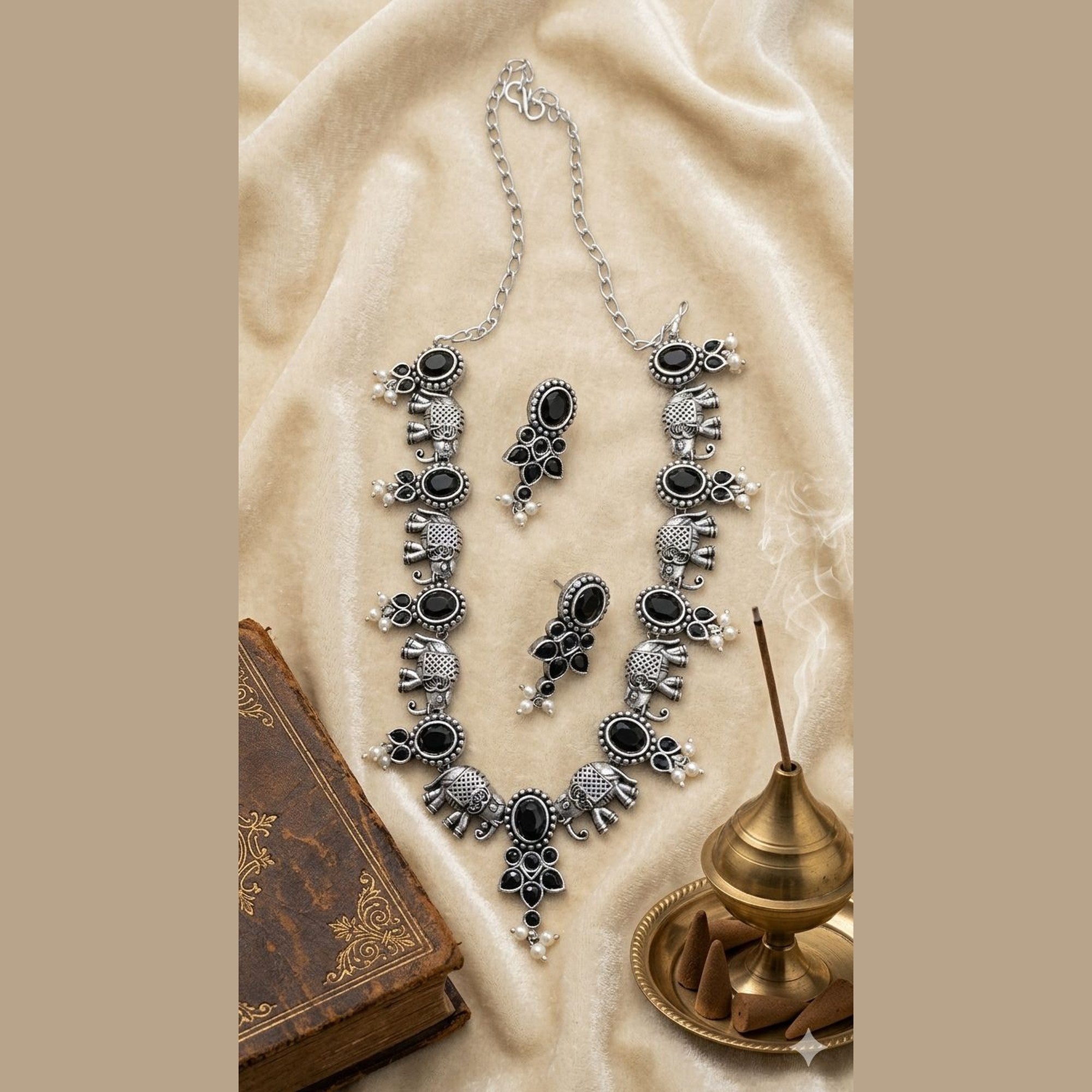 Satrangi Stone Garland Necklace Set