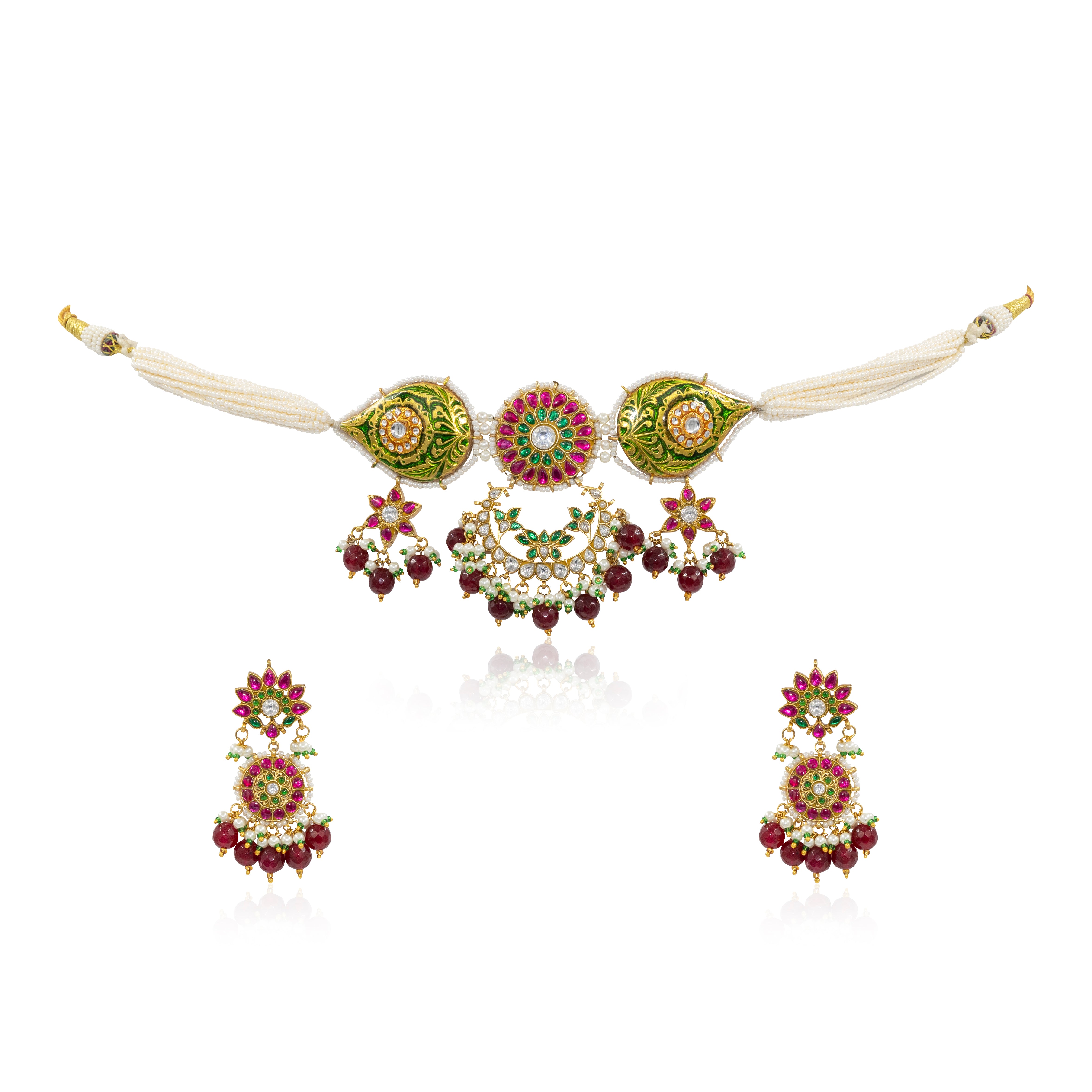 Full Jadau Kundan Bridal Necklace Set