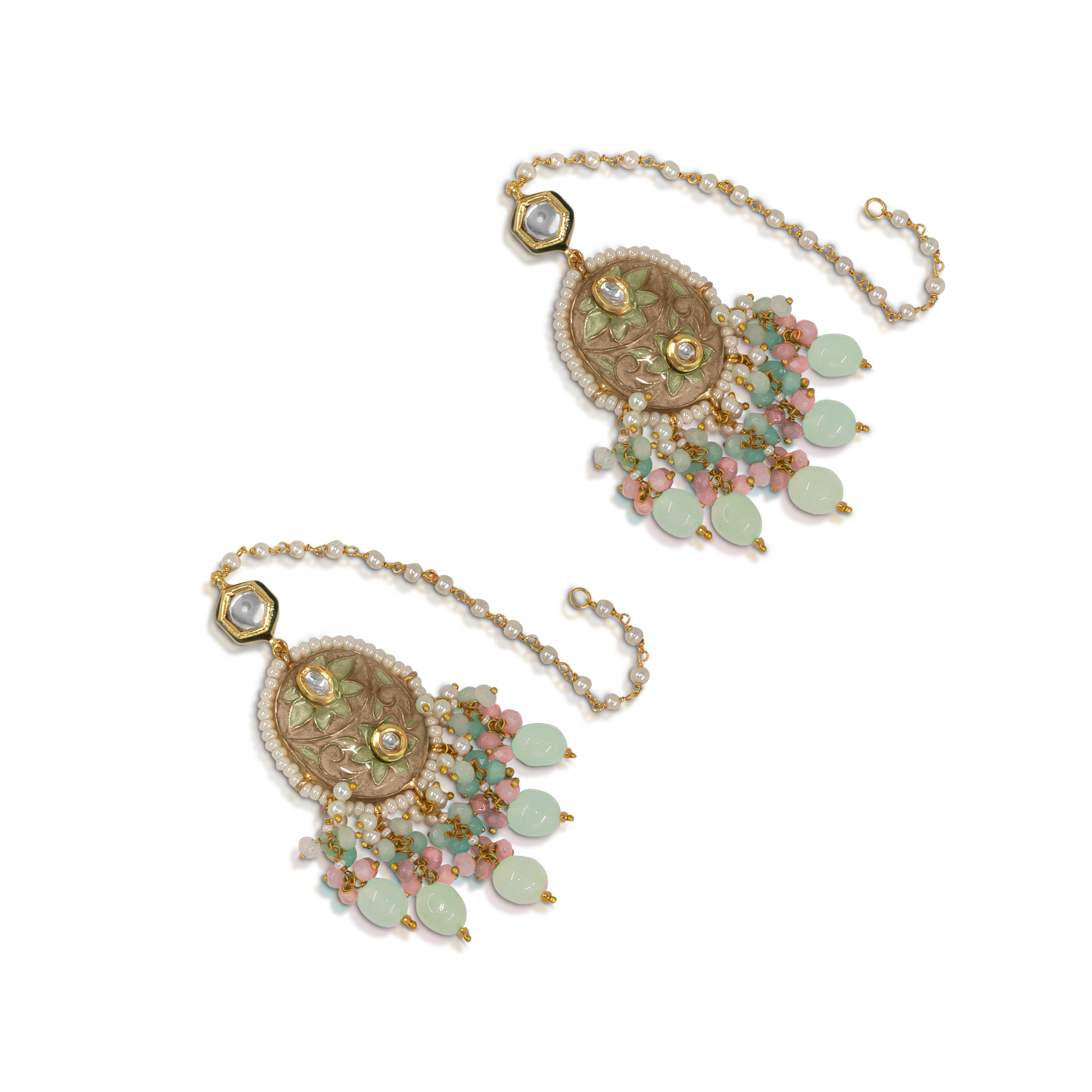 Meenakari Kundan Polki Necklace Set