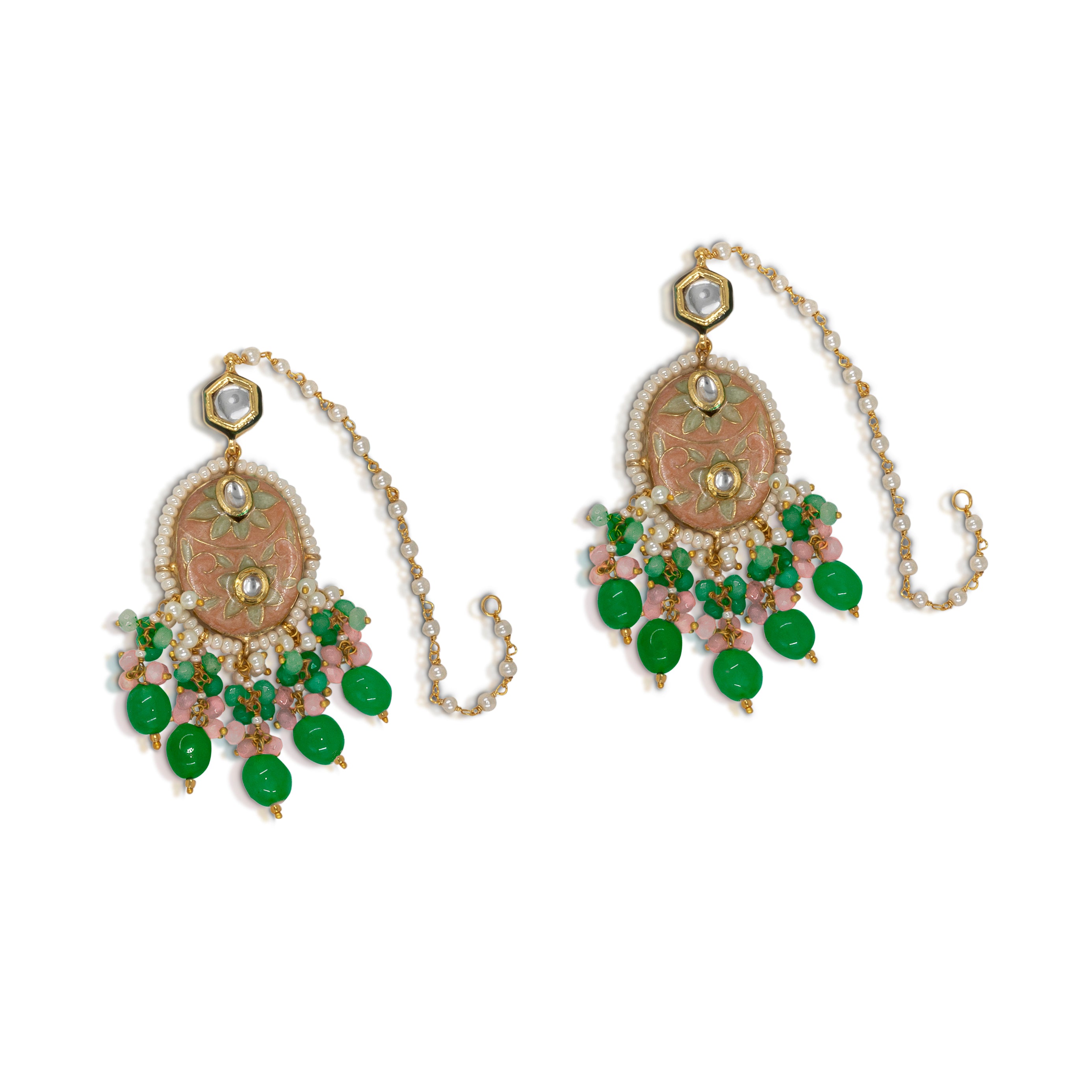Meenakari Kundan Polki Necklace Set