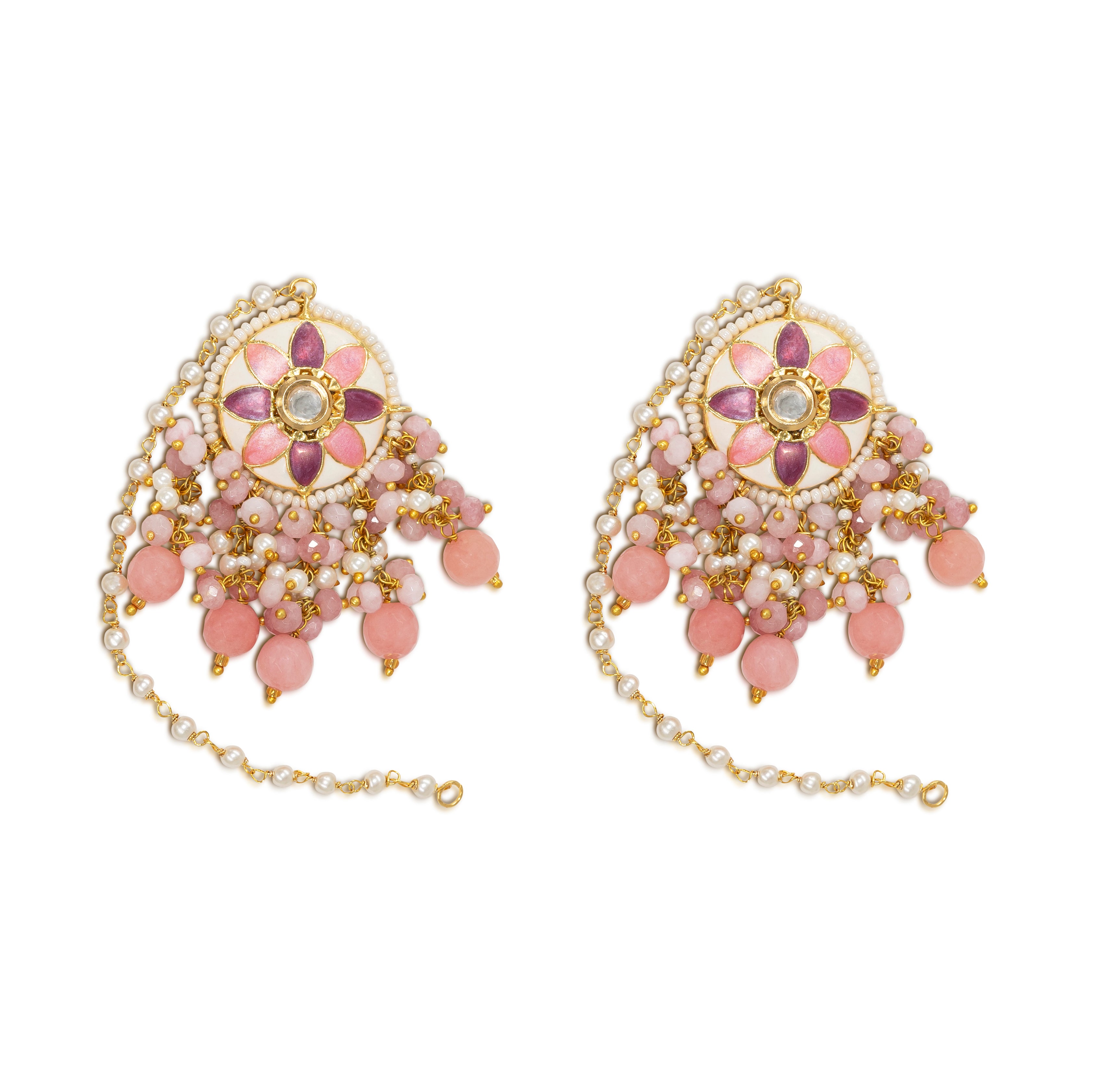 Meenakari Floral Drop Earrings
