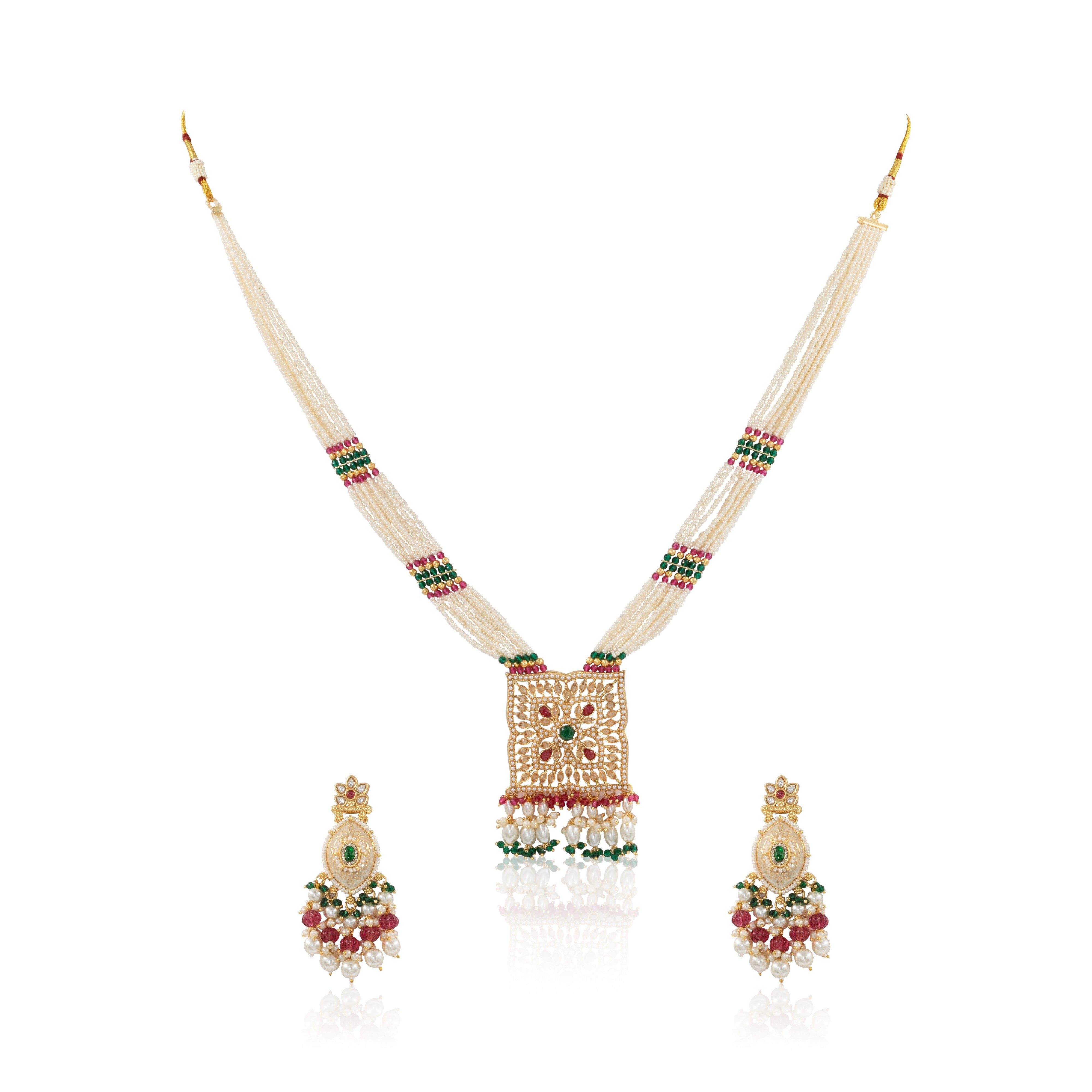 Rajsi Square Polki Necklace Set