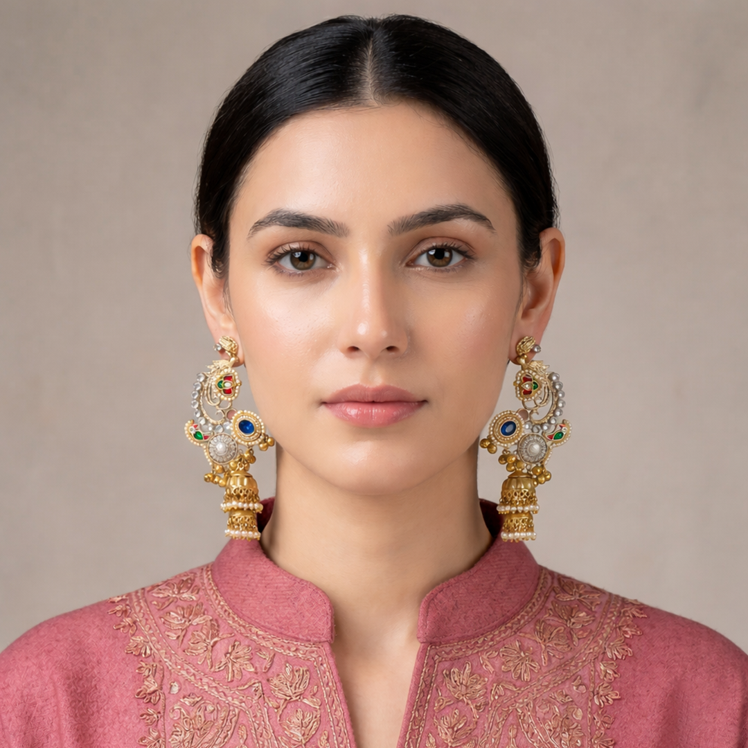 Kashmiri Heritage Jhumka Earrings