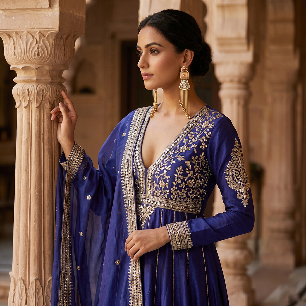 Kashmiri Long Tassel Statement Earrings