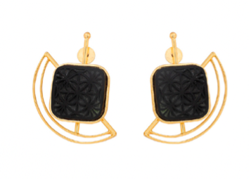 Gold-Plated Square Earrings