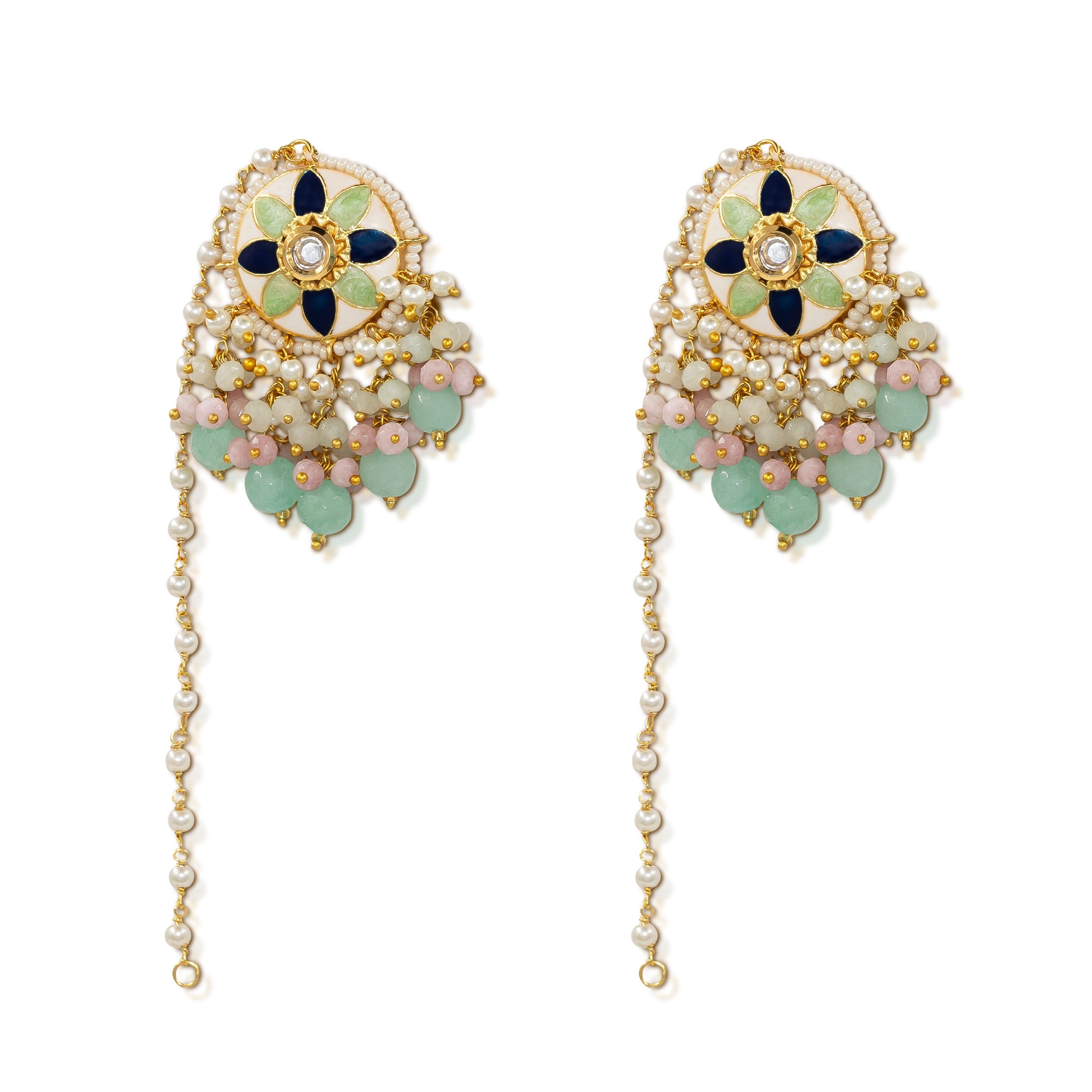 Meenakari Floral Drop Earrings