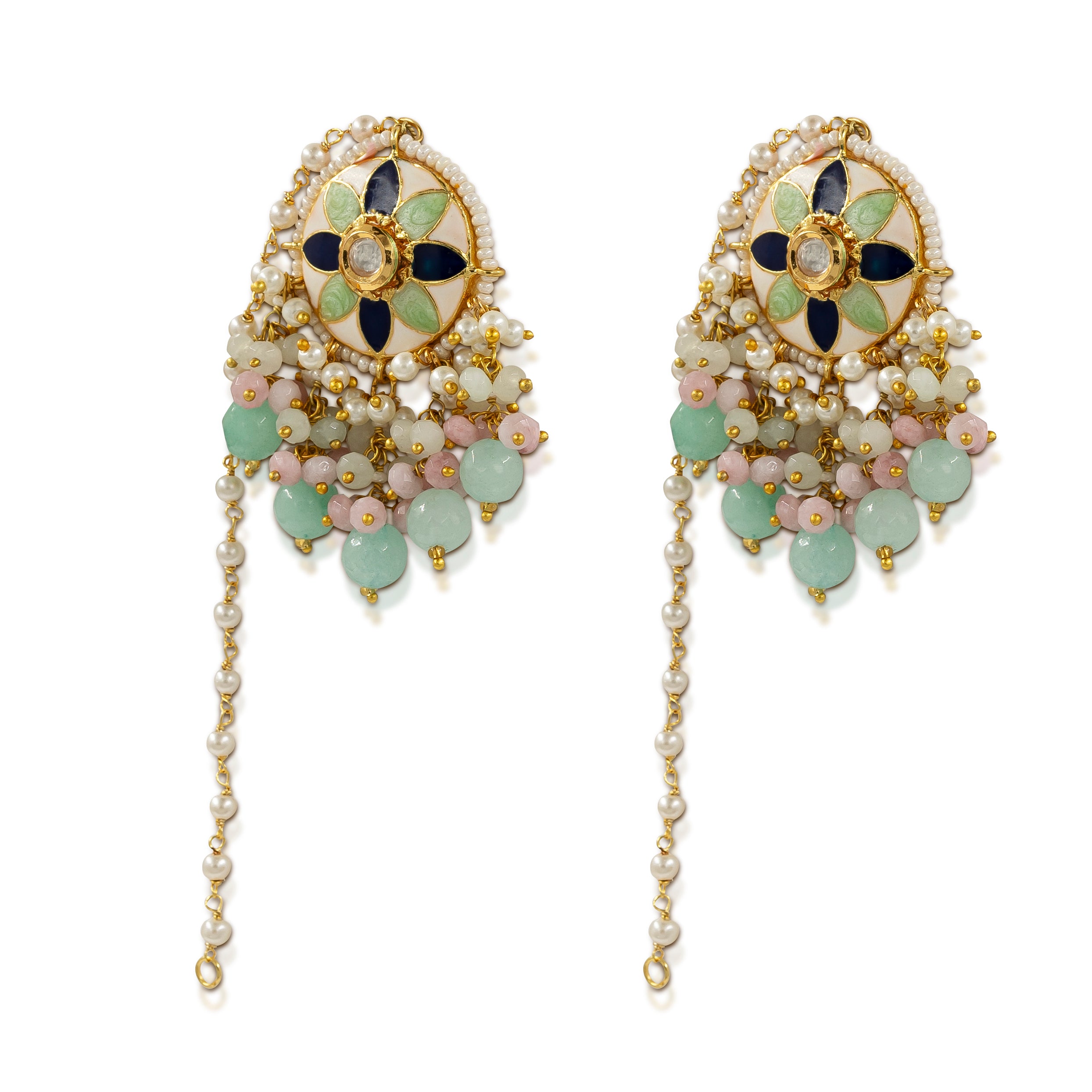 Meenakari Floral Drop Earrings