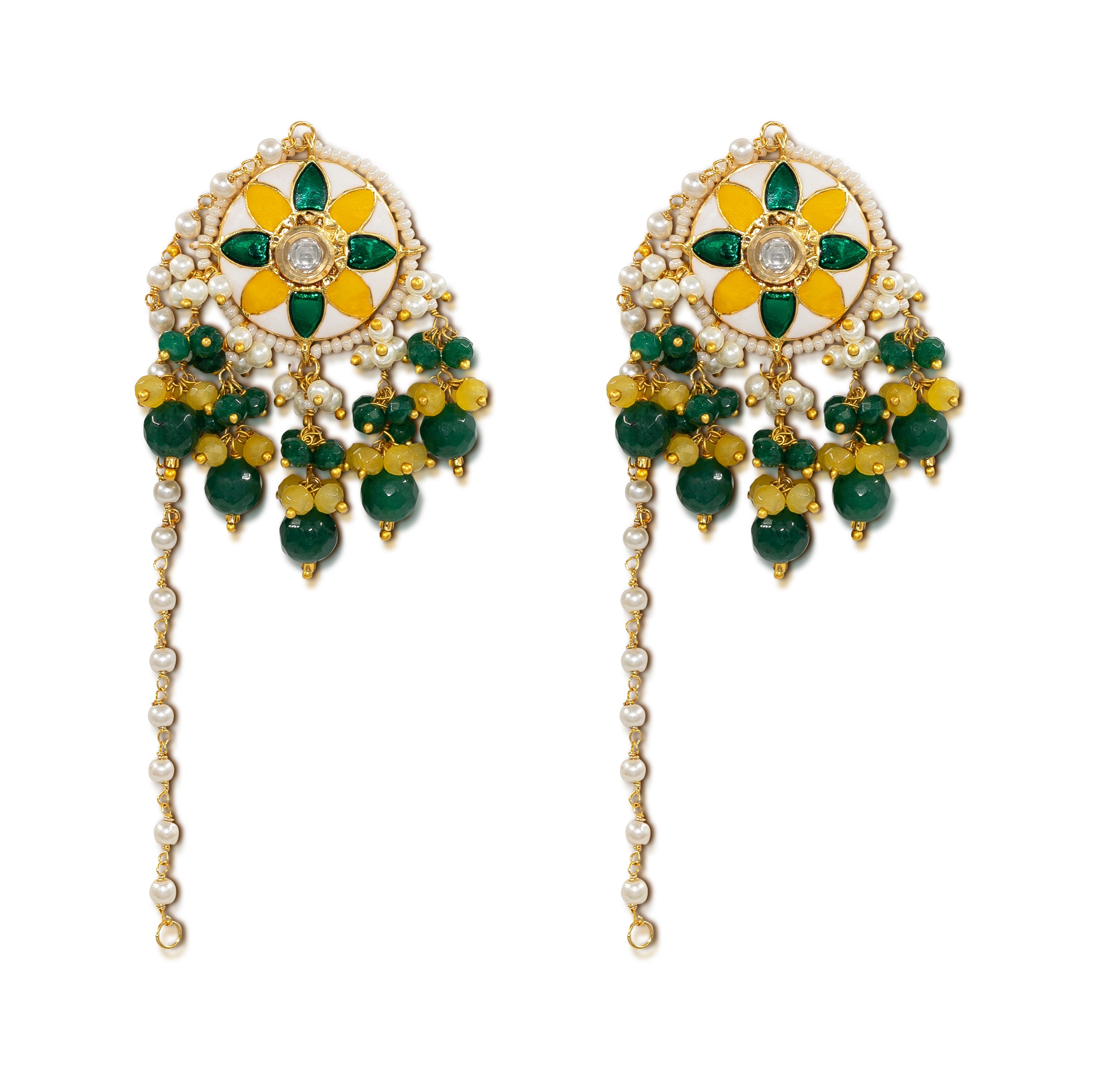 Meenakari Floral Drop Earrings