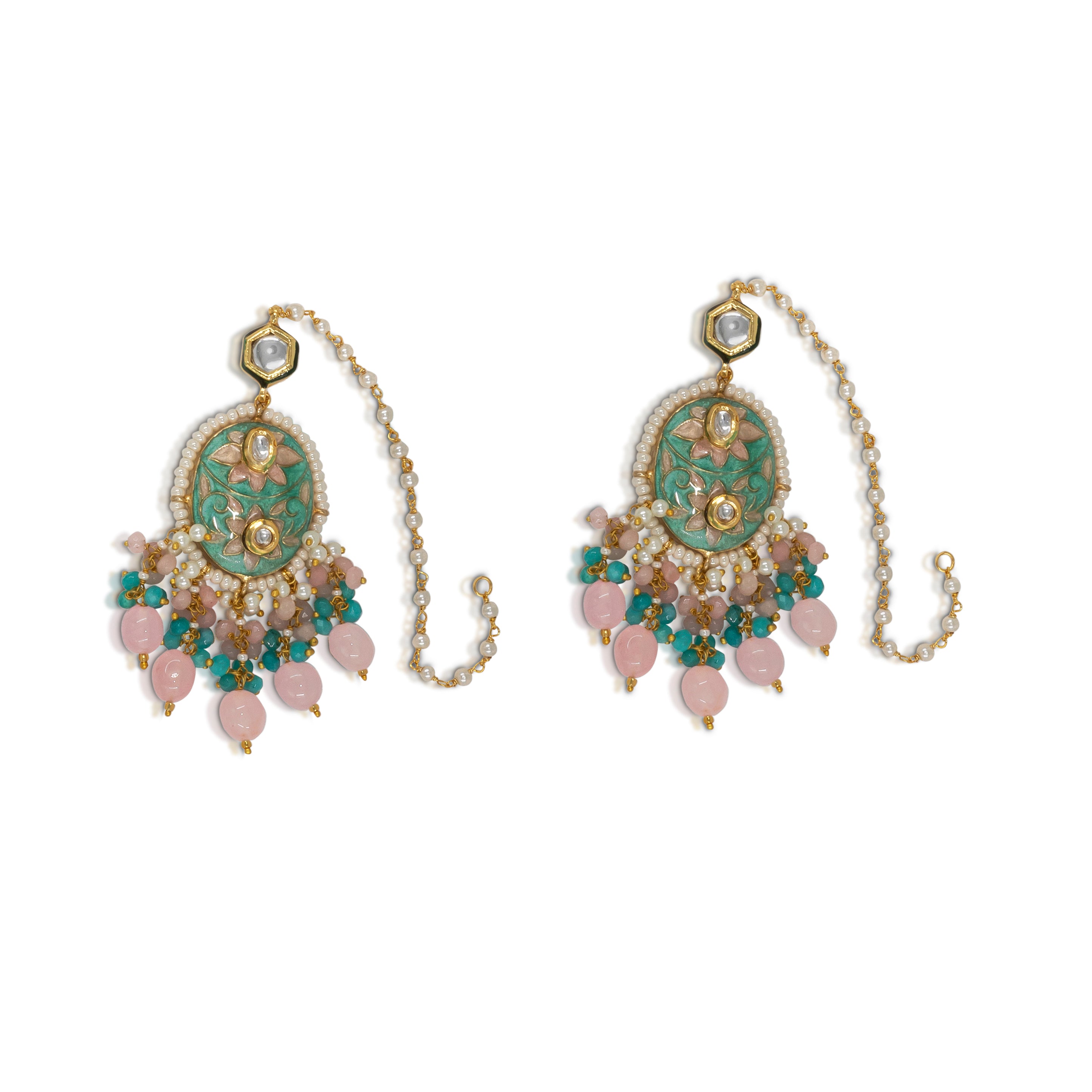 Meenakari Kundan Polki Necklace Set