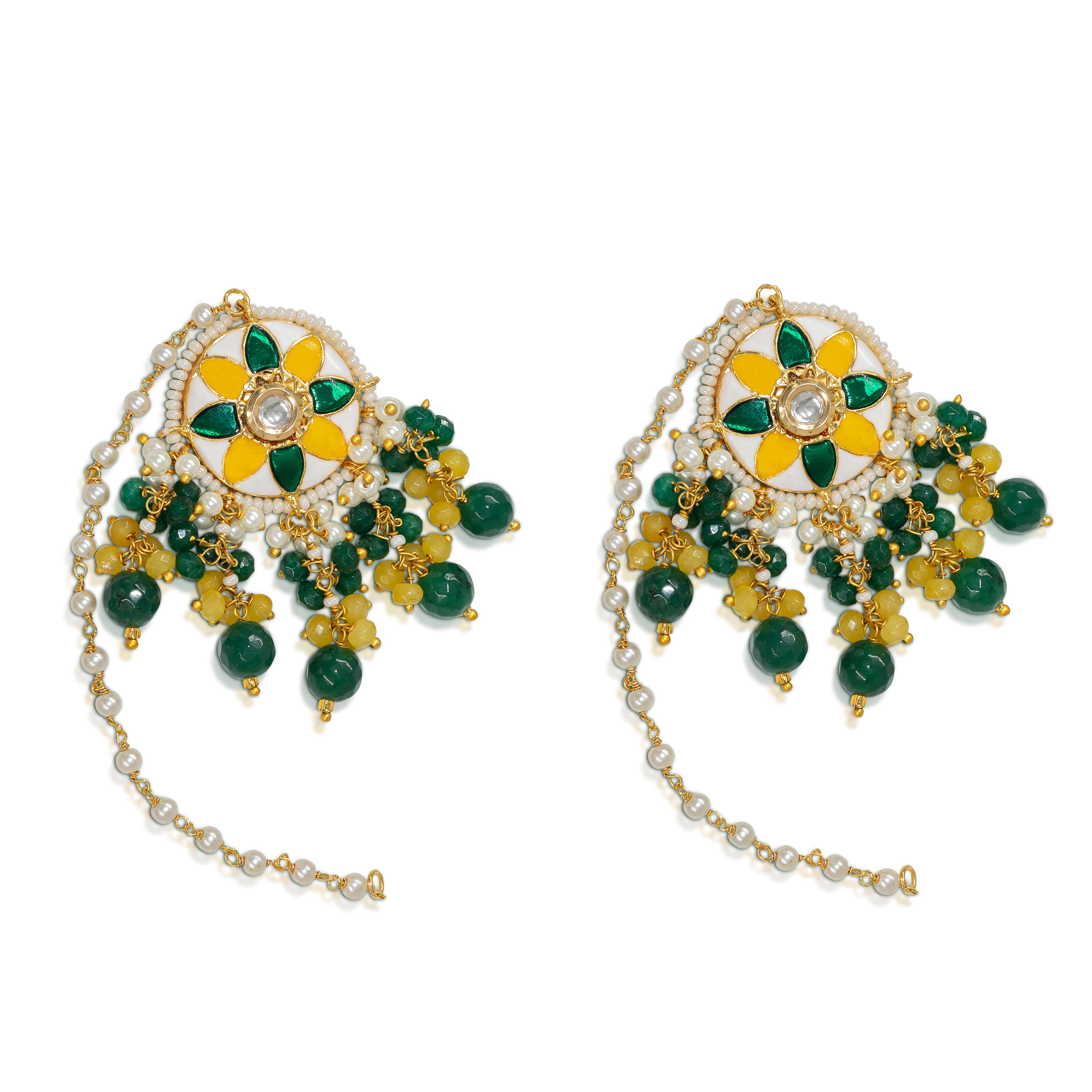 Meenakari Floral Drop Earrings