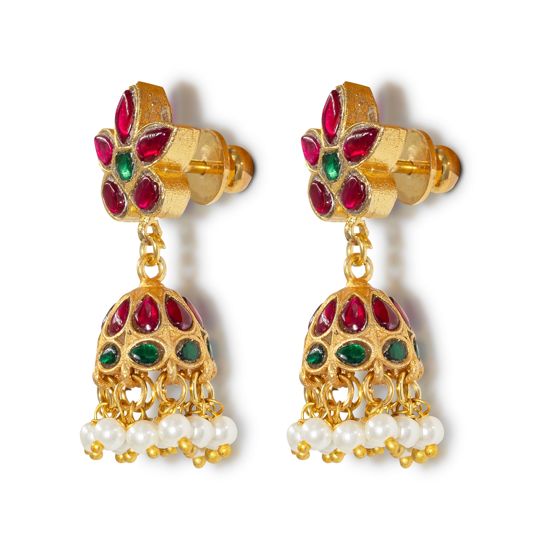 Jadau Kundan Pearl Jhumki Earrings