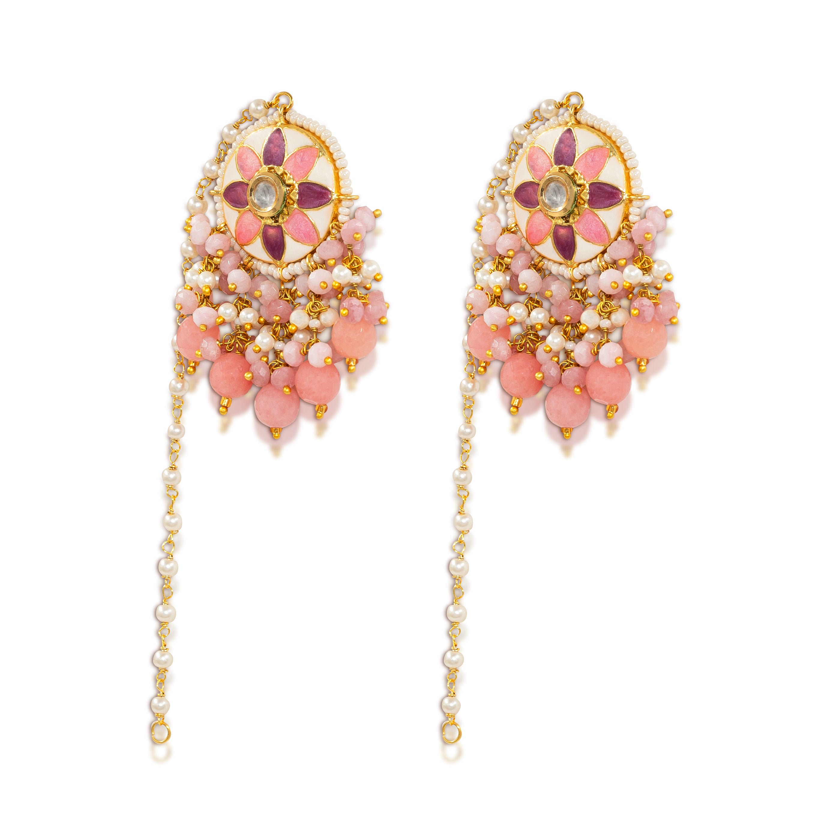 Meenakari Floral Drop Earrings