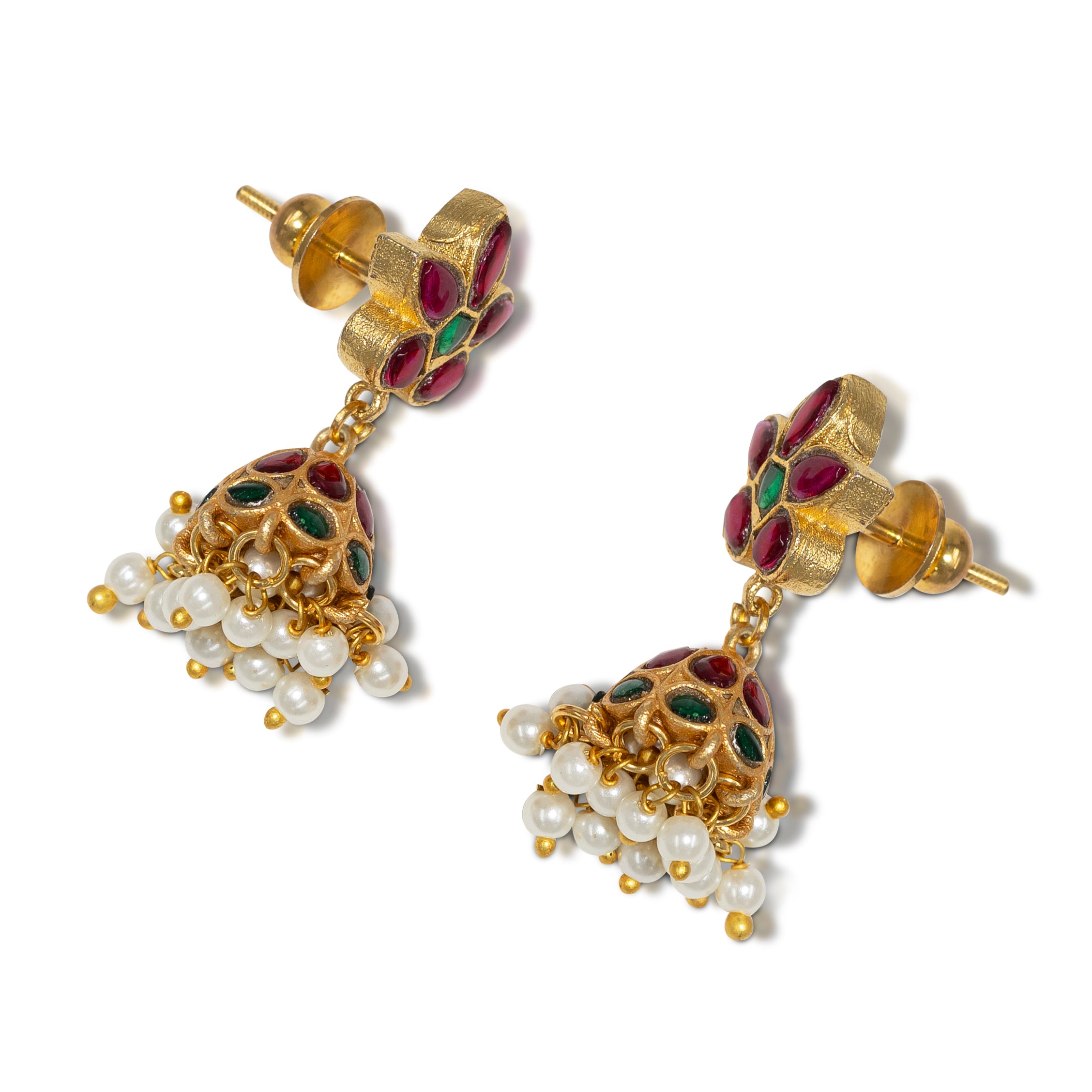 Jadau Kundan Pearl Jhumki Earrings