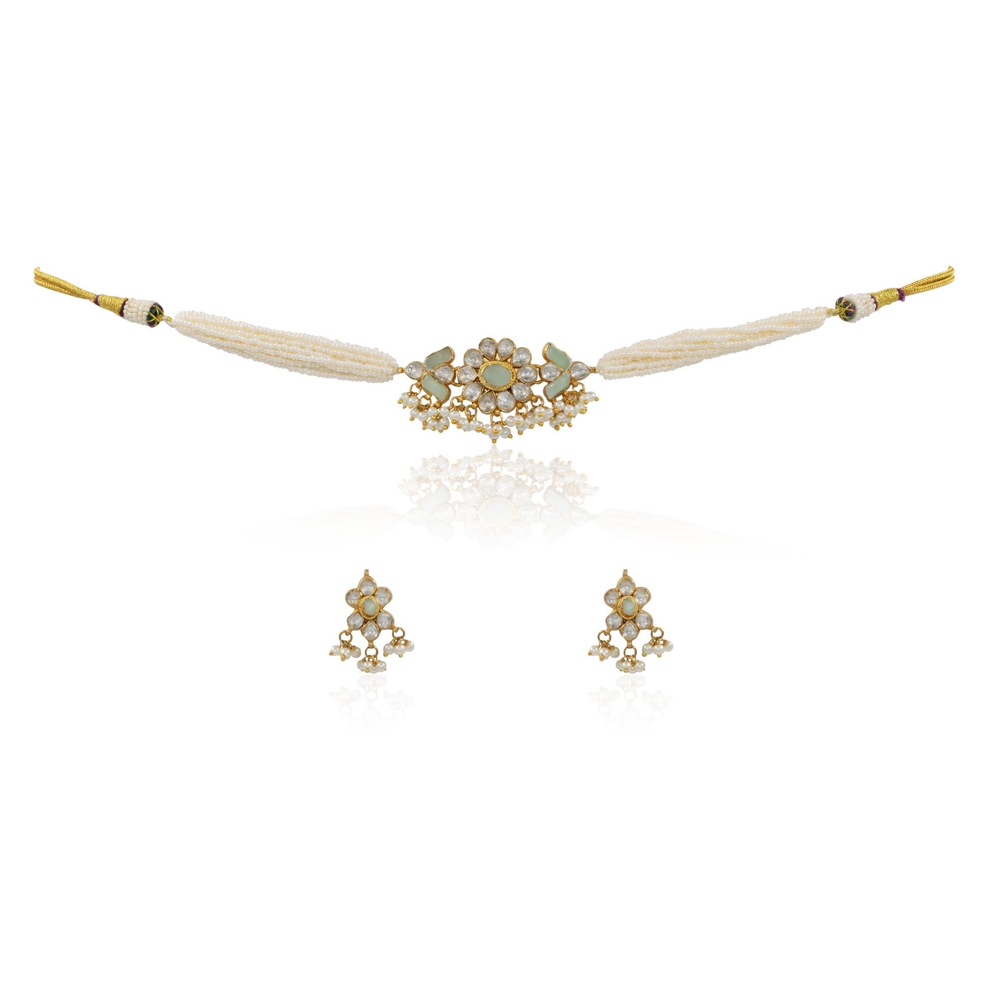 Pacchi Jadau Kundan Pearl Necklace Set