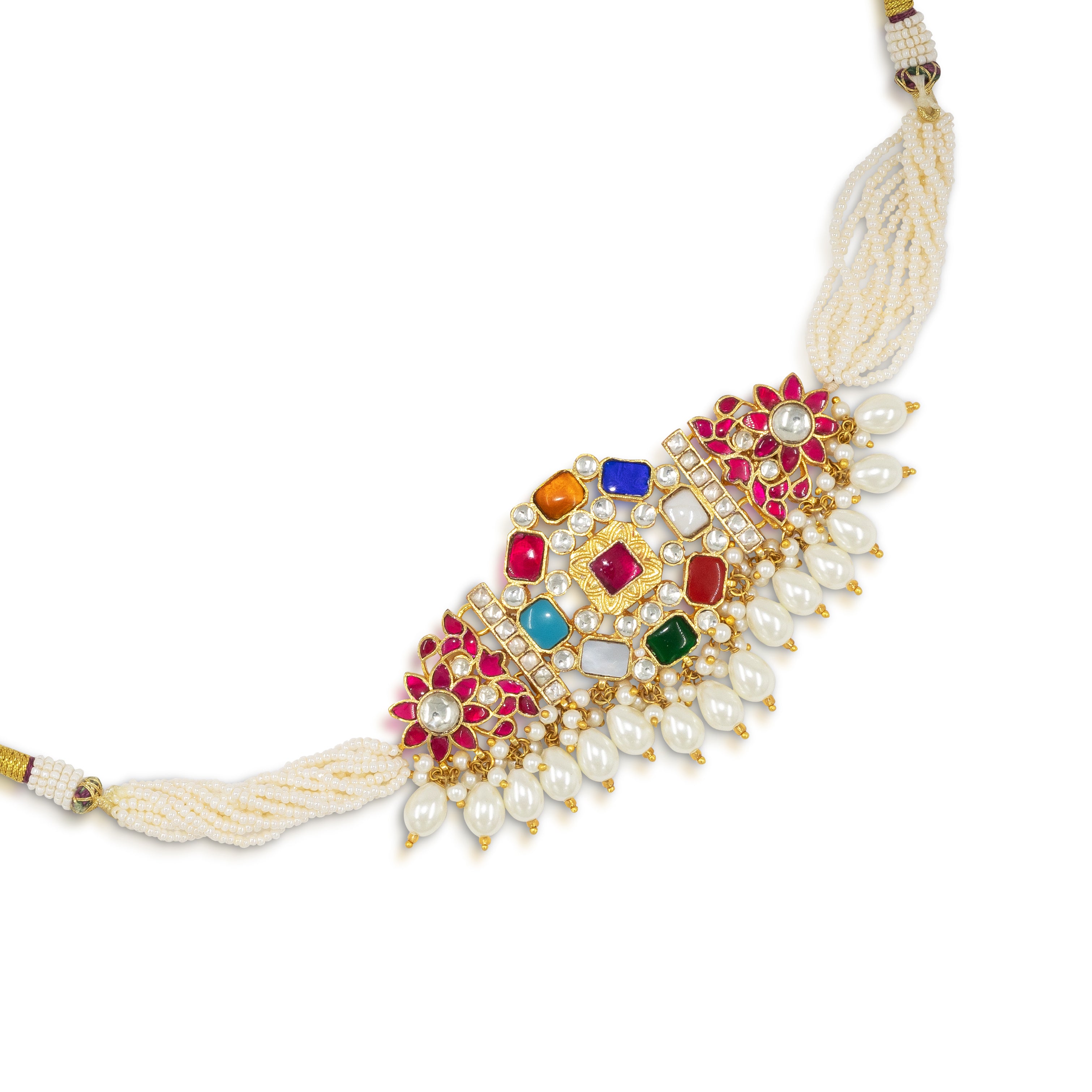 Pacchi Jadau Multi-Color Kundan Statement Necklace Set