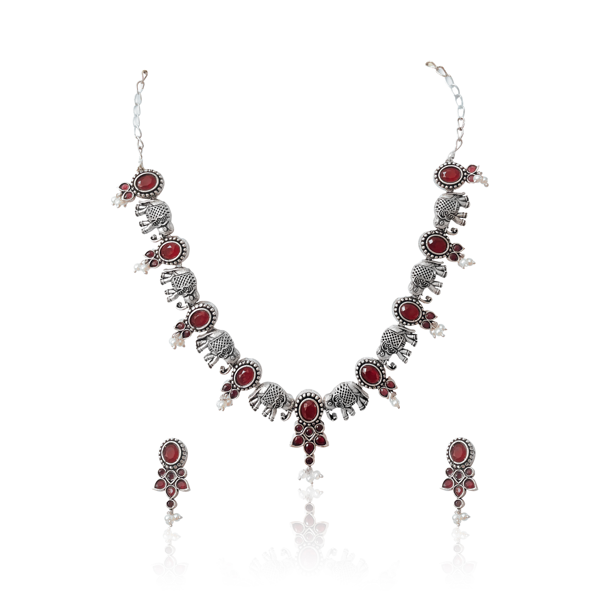 Satrangi Stone Garland Necklace Set