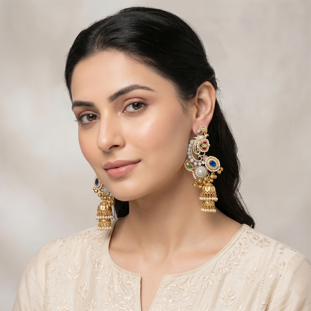 Kashmiri Heritage Jhumka Earrings