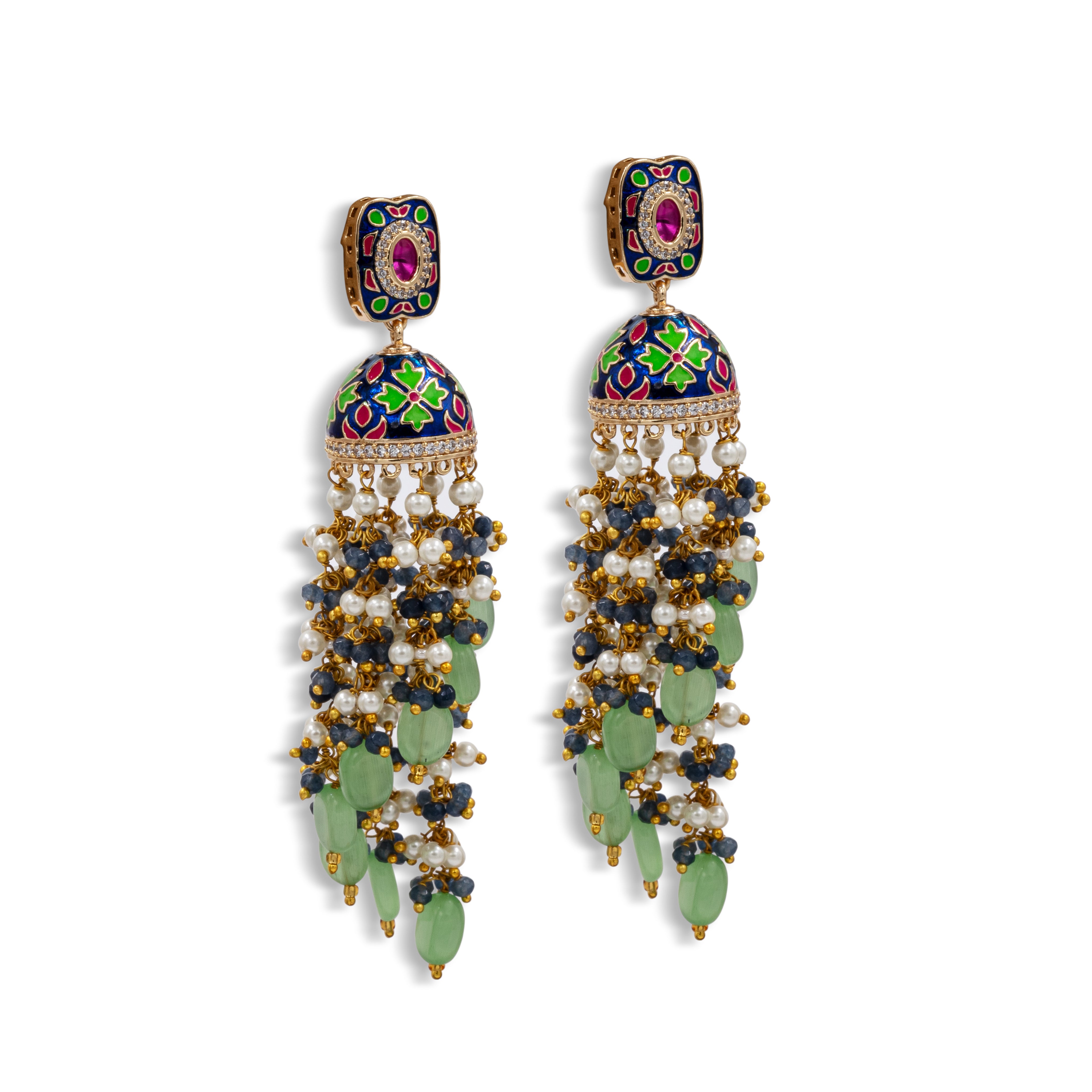 Meenakari Jhumka Earrings