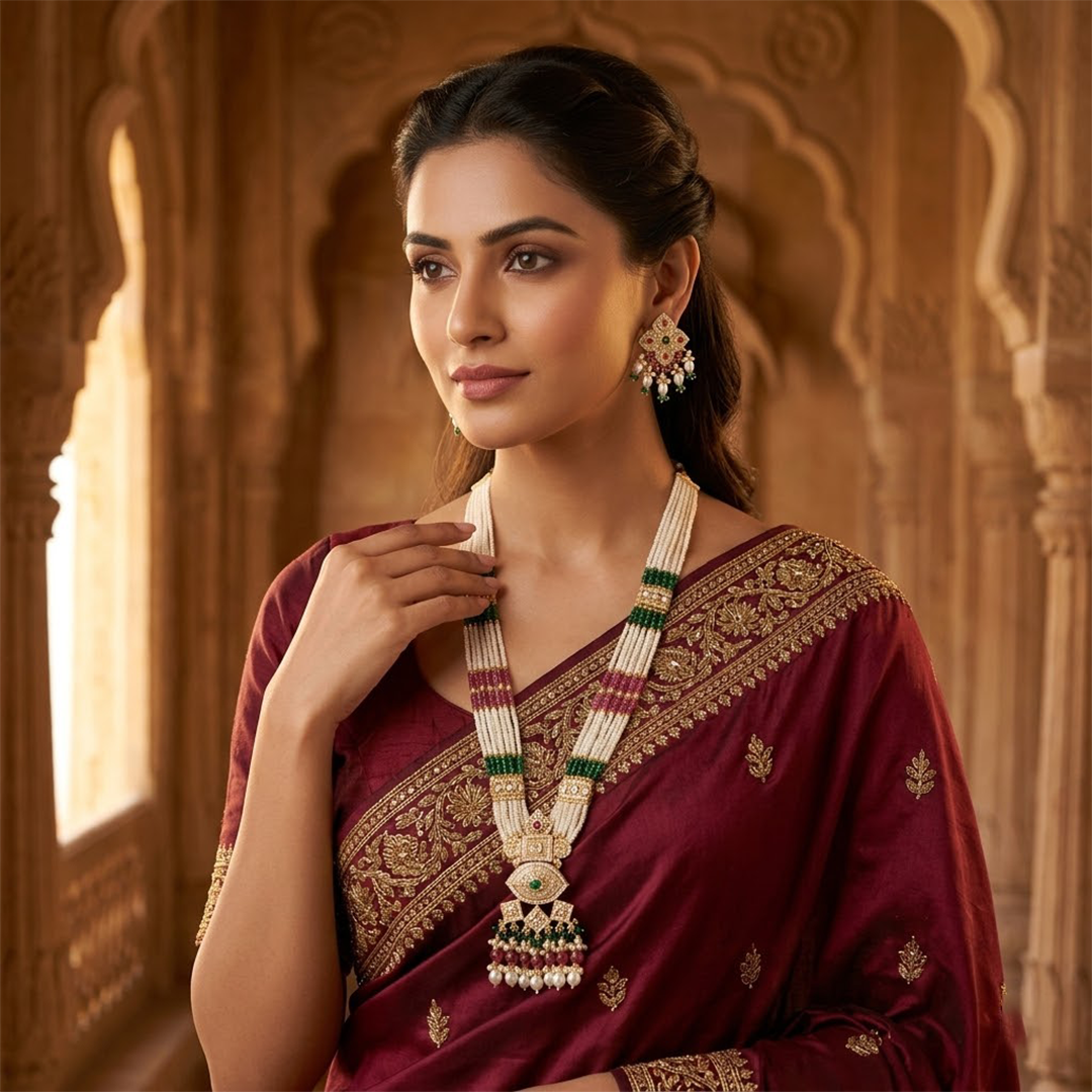 Ivory Pearl Polki Heritage Set